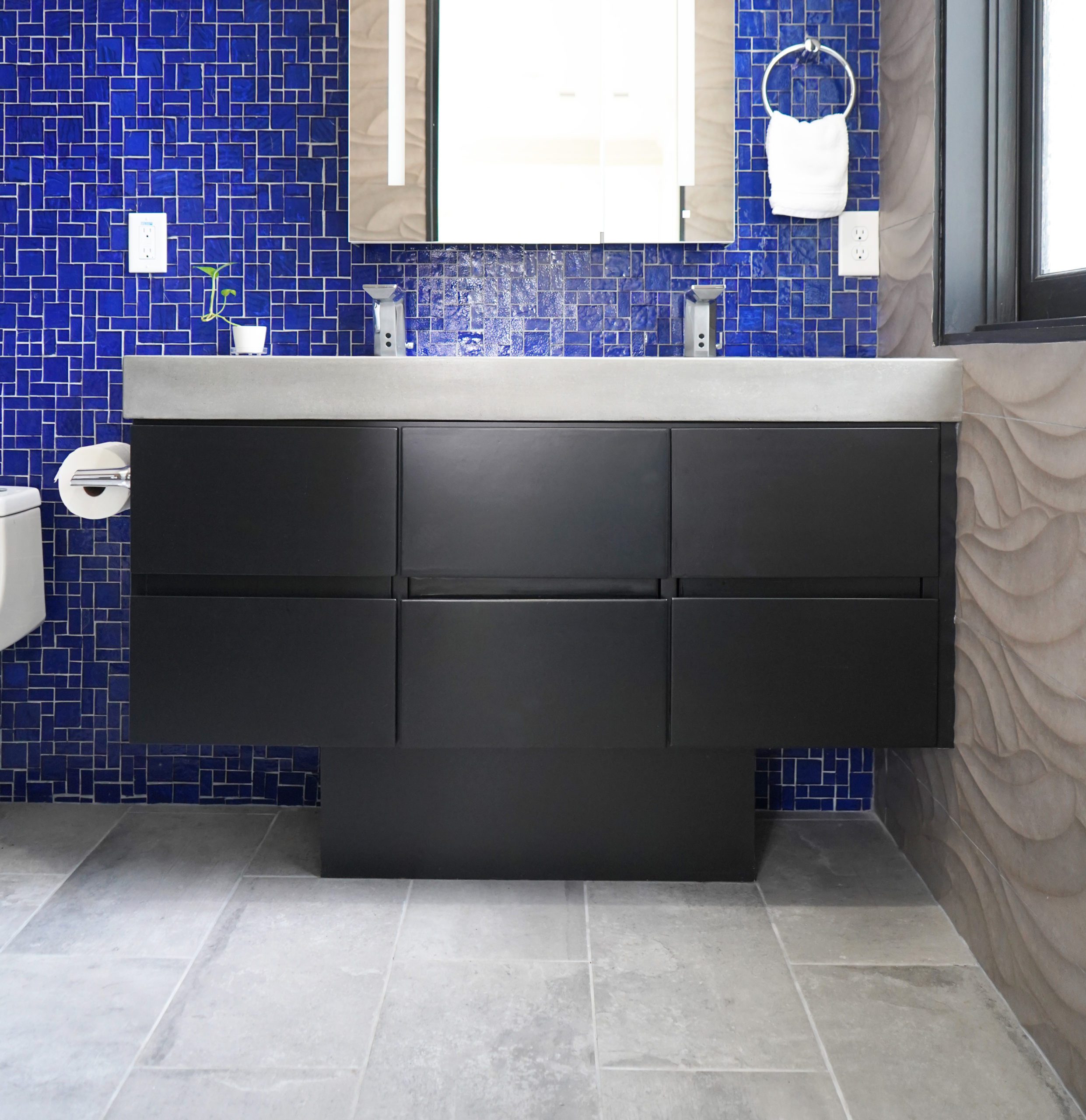 black vanity bathroom ideas blue tile bathroom remodeling atlanta